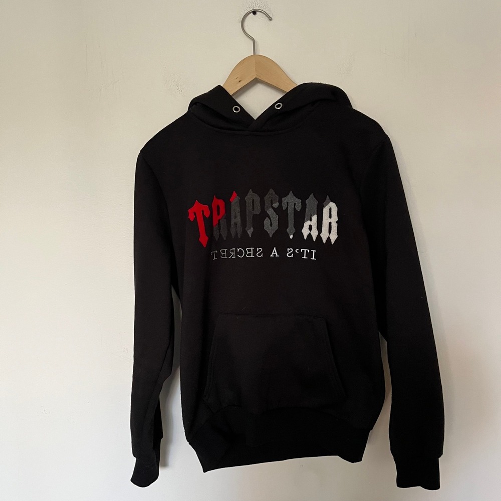 Trapstar London Chenille Decoded Hoodie Black Red Grey Mens Small